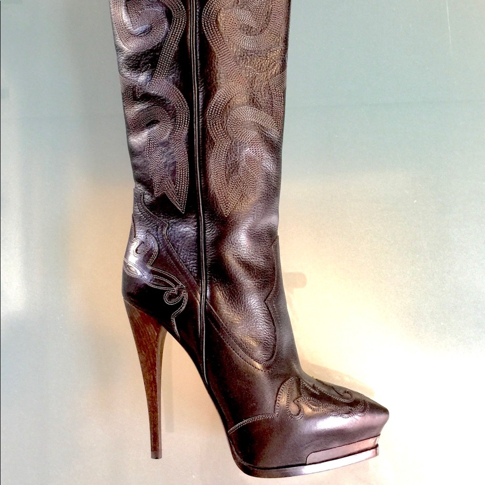 RARE COLLECTOR’S DREAM LANVIN RUNWAY PLATFORM STILETTO BOOT BY LEGEND EBER ALVEZ